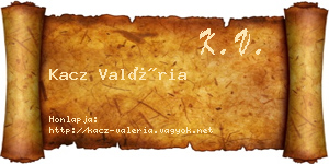 Kacz Valéria névjegykártya