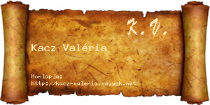 Kacz Valéria névjegykártya