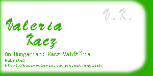 valeria kacz business card
